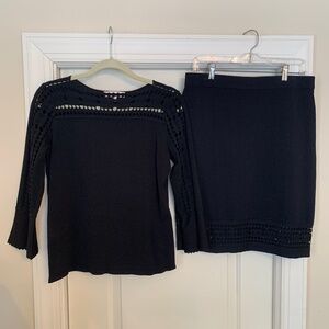 Etcetera Knit Bell Sleeve Sweater in Black-Worn Once!